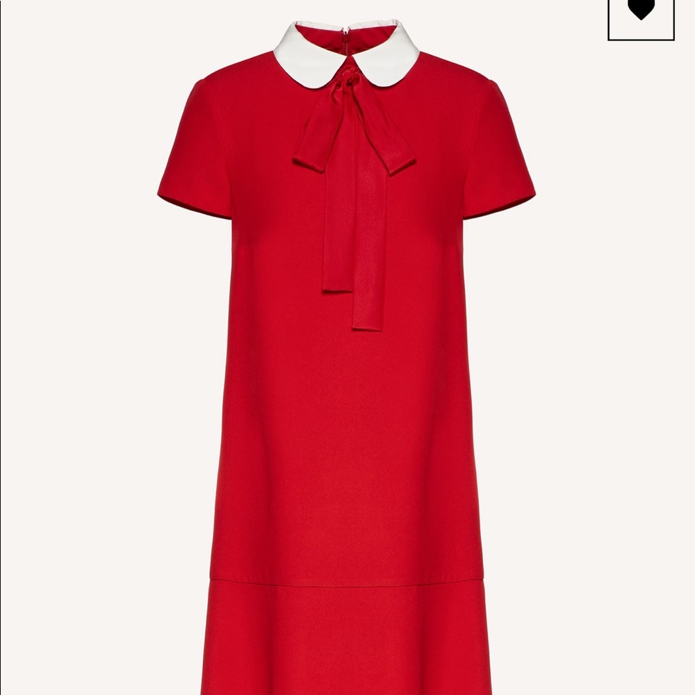 RED Valentino Red Satin Bow Tie Dress